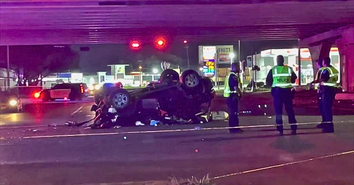 Moments Before SUV Goes Off I-45 In La Marque Collision That Killed Lady, Injured 4 Kids